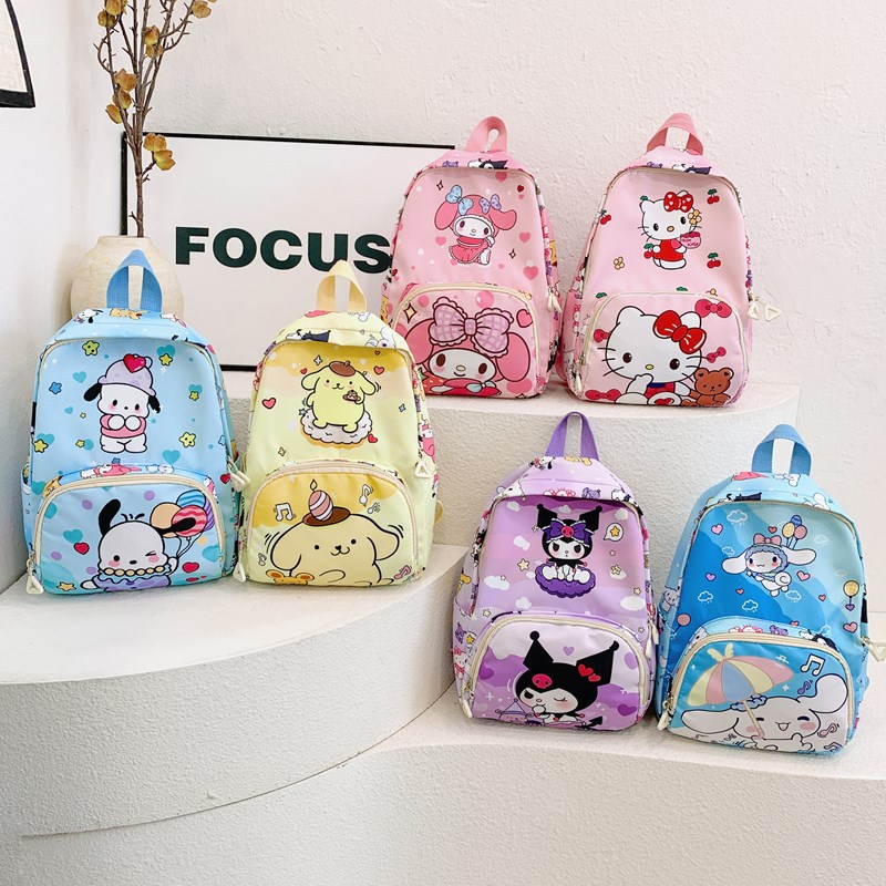 Kindergarten backpack, cartoon Kuromi, casual, stylish and cute girl schoolbag, outdoor travel trend backpack full figure