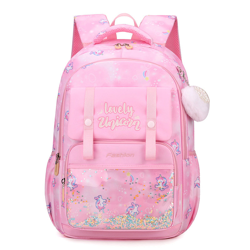 A trendy and cute schoolbag for primary school girls in grades 3456, with a large-capacity, lightweight backpack for junior high school students Item Picture