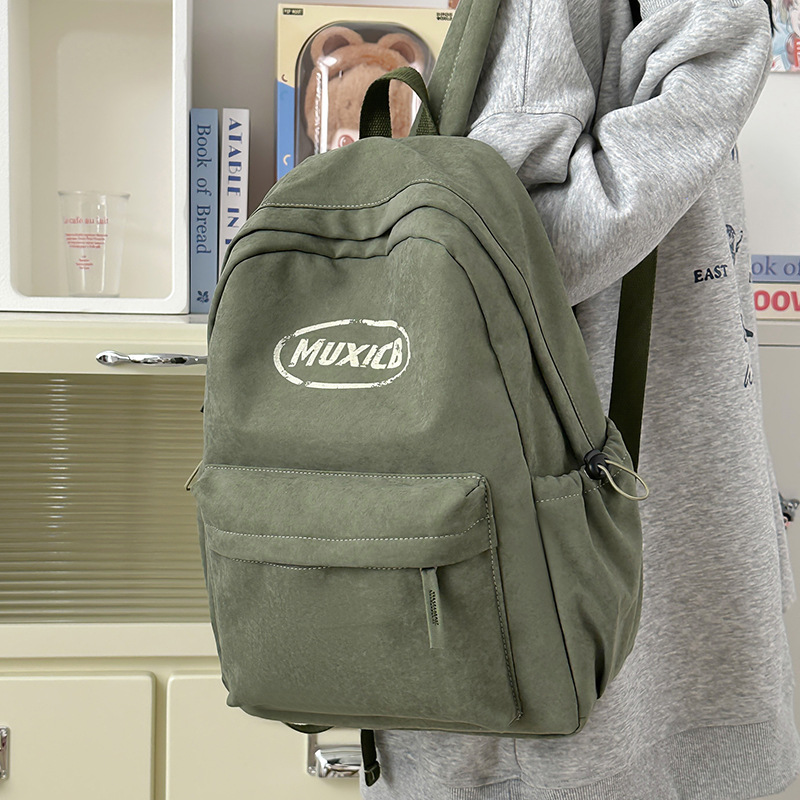 Korean-style Instagram retro and simple college student schoolbag, large-capacity casual travel backpack, versatile and lightweight backpack details Picture