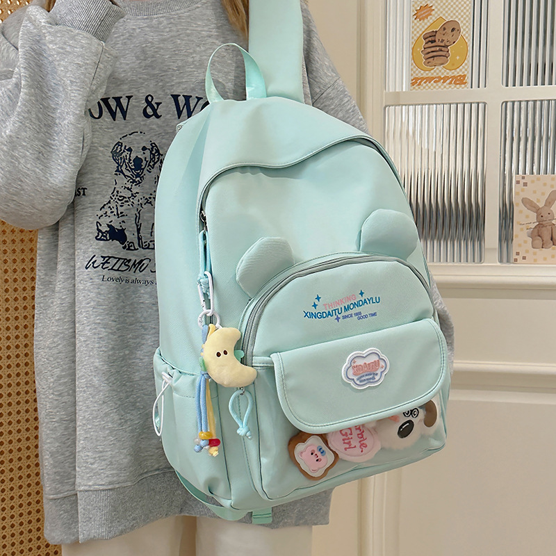 The new Japanese-style ins high-appearancy-level, fresh and sweet macaron-colored backpack is a simple and lightweight backpack for junior and senior high school students full figure