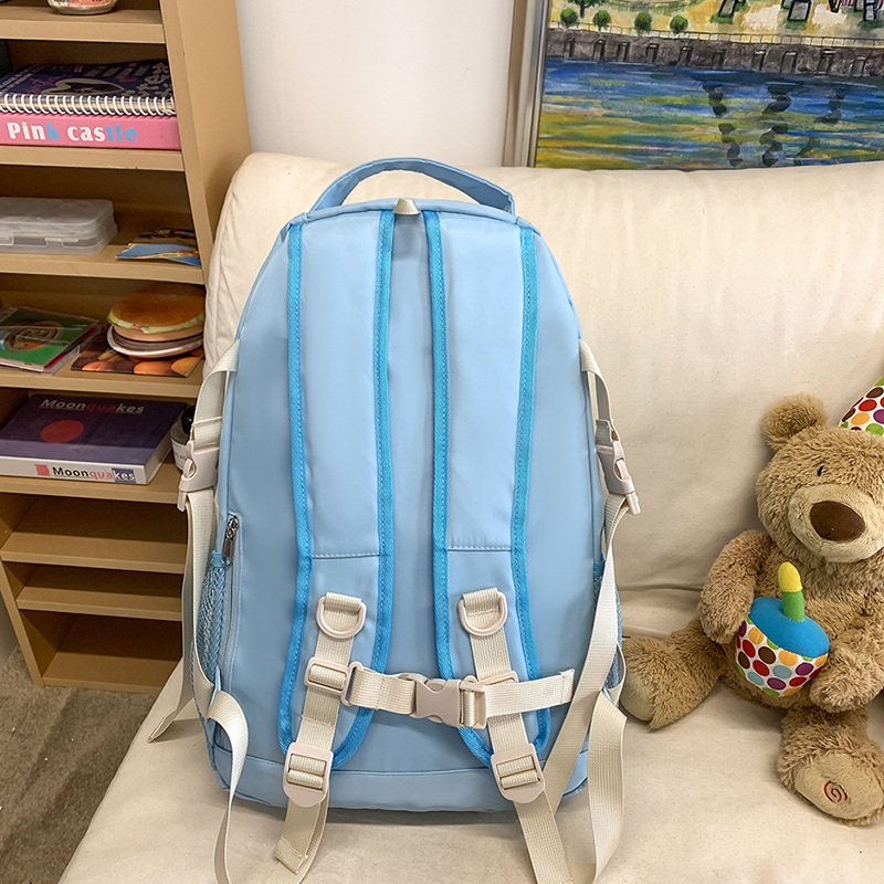A fresh and stylish, color-blocking, versatile, casual and elegant backpack for women, a new 2025 campus commuting large-capacity computer backpack Specification drawing