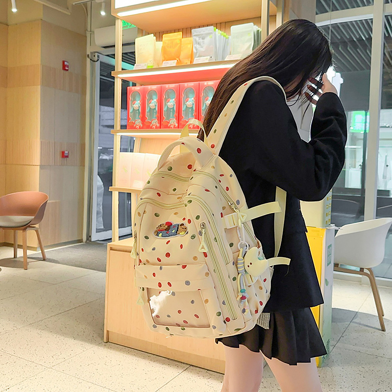 A new high-appeartion-level cute puppy backpack for junior and senior high school students, which is casual, simple, lightweight, versatile and has a large capacity full figure