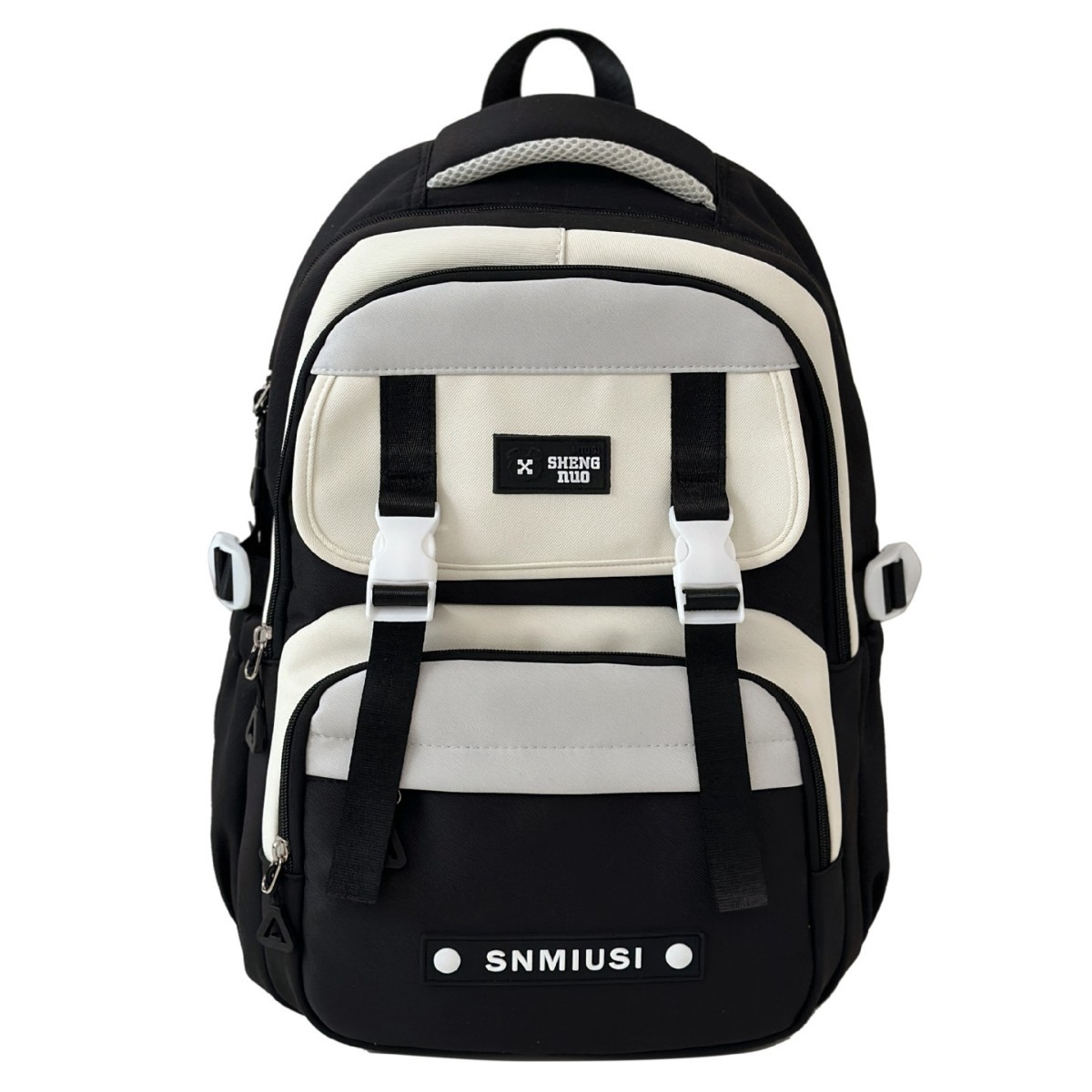 High-appearance-level lightweight schoolbag for female college students, ins Korean version color-blocking large-capacity backpack for male junior high school students, niche backpack Item Picture