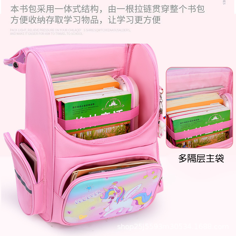New 2024 Cartoon Unicorn Children's schoolbag with large capacity, reducing burden and protecting the spine, a backpack for grades 1-6 primary school students Application Scenario