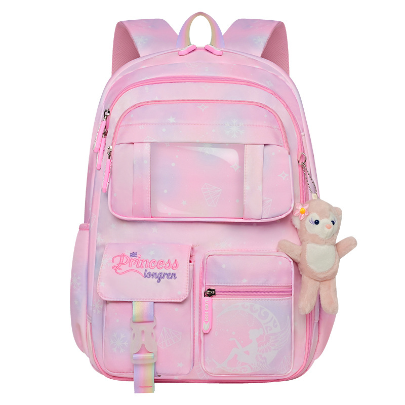A new high-appearure-level schoolbag for girls in grades one, three to six, a lightweight children's backpack Item Picture