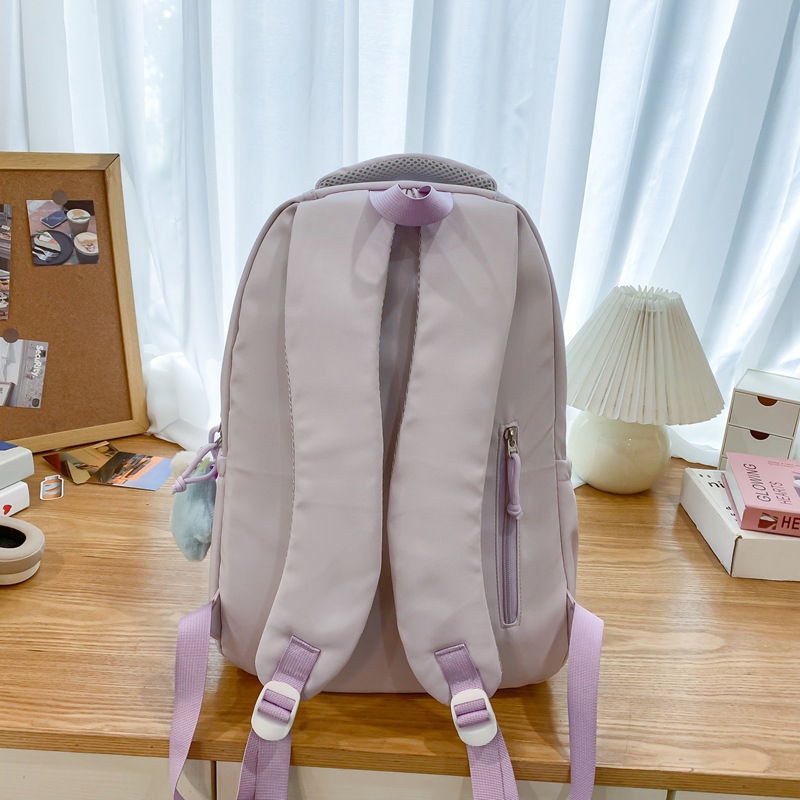 Japanese-style ins sweet campus solid-color backpacks for girls, cute and high appearance level, letter embroidery backpacks for primary and secondary school students Specification drawing