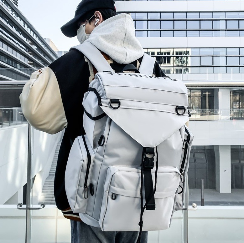 Backpacks for men, trendy workwear style travel backpacks, schoolbags for junior high school, senior high school and college students, high appearance level, large-capacity computer bags full figure