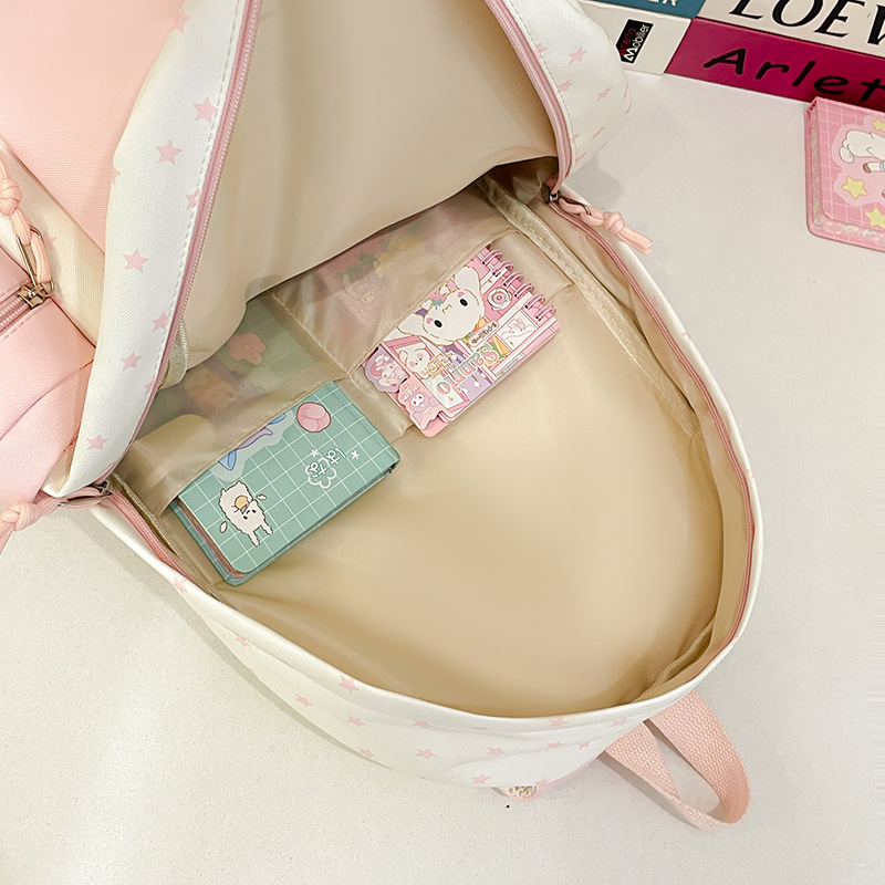 Japanese-style ins fresh and sweet girl's schoolbag, cute summer, ice cream color, middle school backpack Application Scenario