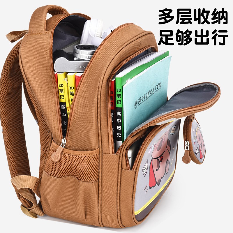 New cartoon, cute and cool school bags for boys and girls in grades one and two, reducing burden and protecting the spine, double-shoulder student bags Specification drawing