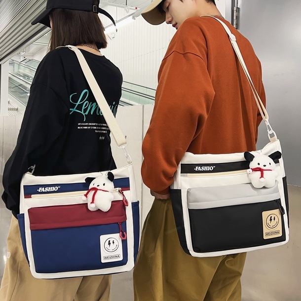 Large-capacity student handbag for girls, 2024 new style, crossbody bag for junior high school students' tutoring, single-shoulder bag for high school students' classes, for boys full figure