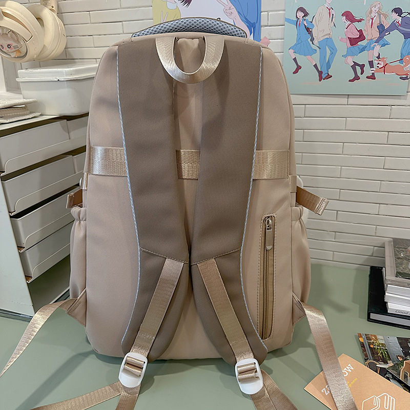 2025 New large-capacity multi-compartment backpack in Korean style, InS-style forest style, versatile backpack, simple tutorial bag Specification drawing