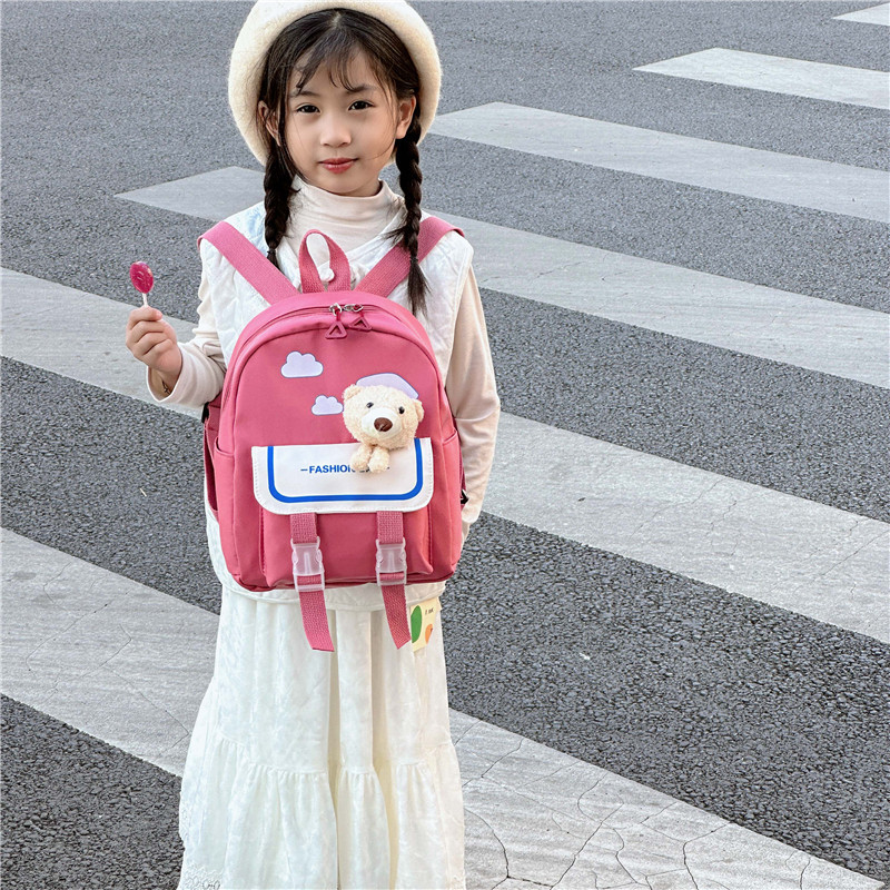 Kindergarten baby bag, super lightweight schoolbag, suitable for both boys and girls, cute cartoon bear children's backpack on both shoulders Specification drawing