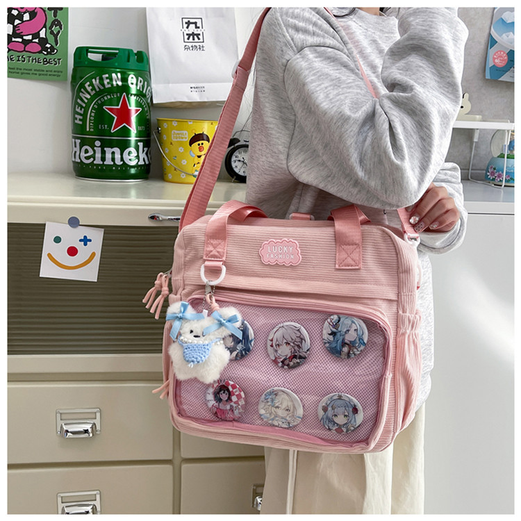 Japanese-style versatile high appearance level single-shoulder bag, ins school style backpack, soft girl handbag, large capacity smug pain bag details Picture