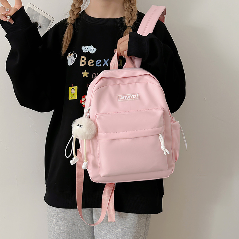 A cute and soft mini backpack for study Tours and spring outings, a sweet girl's small backpack for shopping and traveling full figure