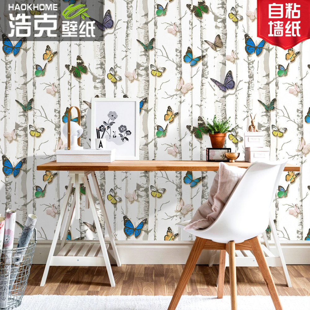 Foreign trade Nordic brick and wood grain patterned PVC wallpaper self-adhesive wall stickers TV background wallpaper wallpaper Application Scenario