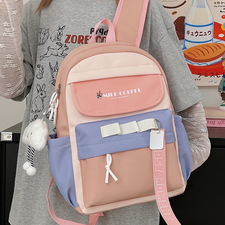 A new Japanese-style simple backpack for girls, fashionable and versatile. It's a daily casual backpack for women Specification drawing