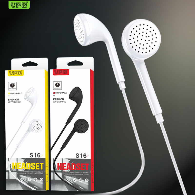 Wholesale of VPB original S16 subwoofer in-ear universal mobile phone and computer cheap flat-head wired gaming headphones full figure