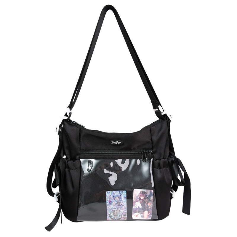 The new high-appeartion-level college style sweet and cute transparent smug pain bag is a versatile commuting crossbody bag for primary and junior high school students Item Picture