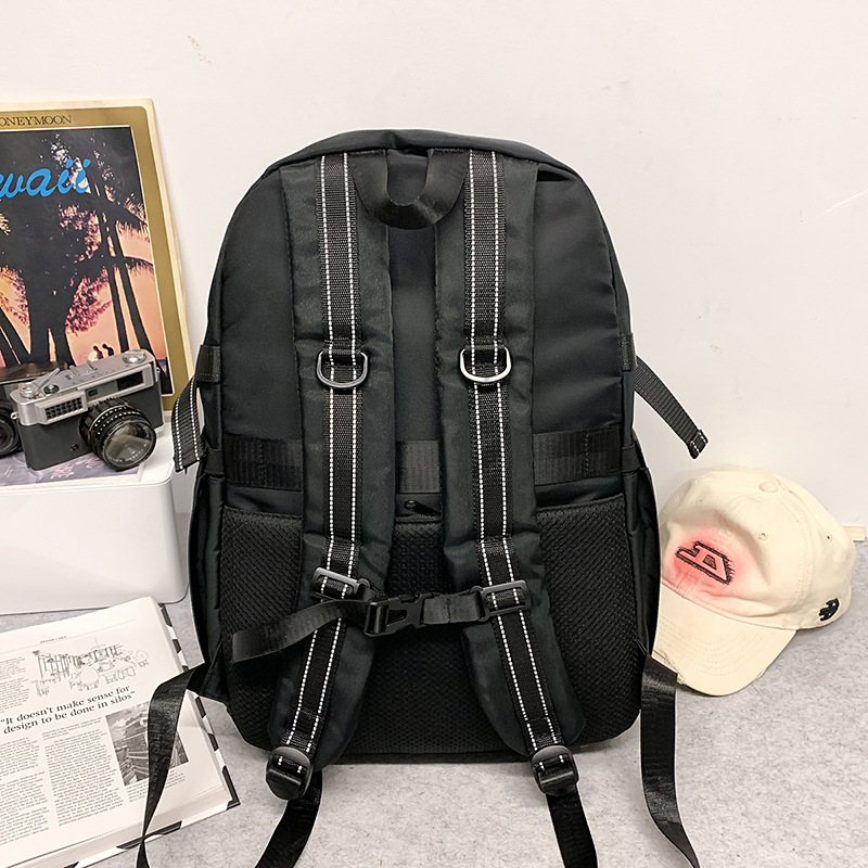 New high-appearation-level workwear-style backpacks for couples in contrasting colors, casual and simple cross-border travel and mountaineering, large-capacity backpacks Specification drawing