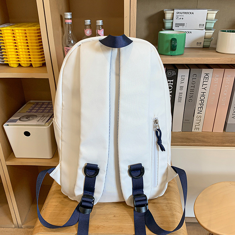 A new high-appearance-level letter-style school-style backpack for junior and senior high school students, featuring a casual, simple and large-capacity travel design Specification drawing