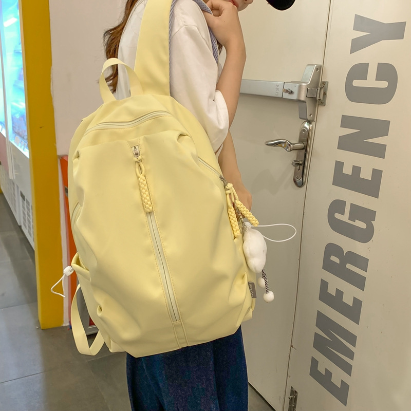 Korean school style versatile college student schoolbag, solid color dopamine outdoor lightweight backpack, large capacity backpack details Picture