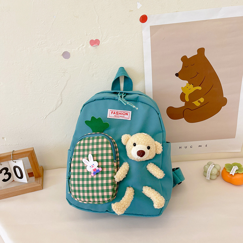 Children's schoolbags 2024 Winter new style backpacks, cute bear backpacks, trendy Korean version boys' and girls' kindergarten schoolbags Specification drawing