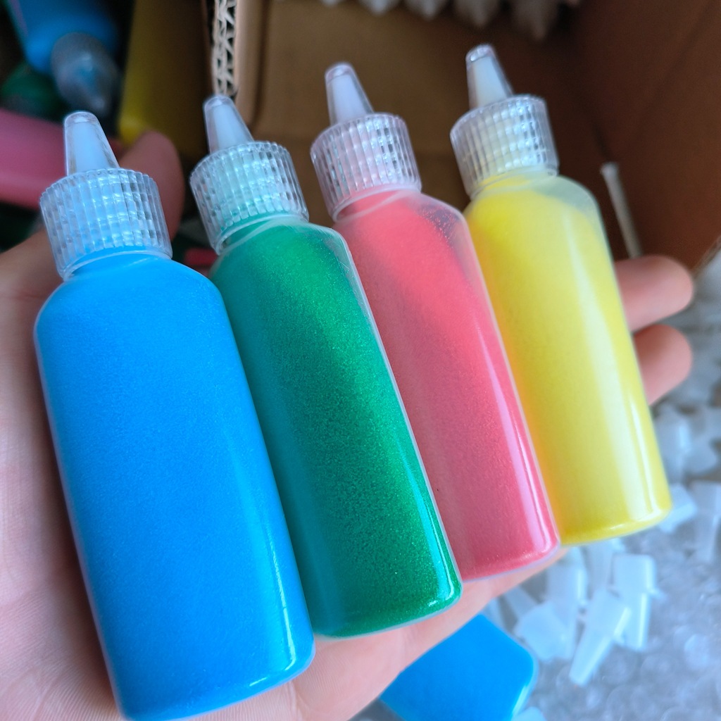 Bottled colored sand for children's sand painting, 35g colored sand, 12-color and 24-color sand bottle set, kindergarten teaching bottled colored sand full figure