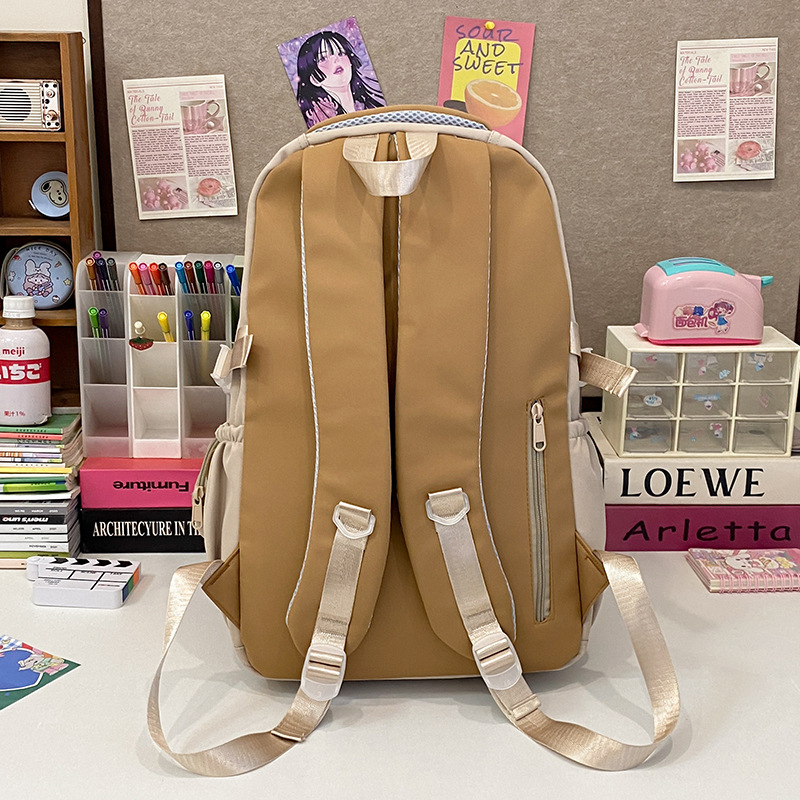 A new high-appearance-level ins transparent pain bag for girls, a large-capacity backpack for primary and secondary school students with color-blocking and splicing Specification drawing