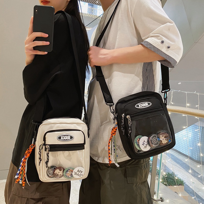 Japanese-style, versatile, simple, high-appearance-level, niche summer transparent crossbody bag, Instagram casual, Korean-style couple's trendy small bag full figure