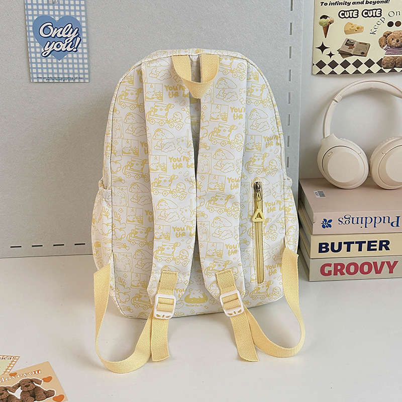 Cute graffiti schoolbag for girls 2024 New Korean version Instagram high appearance level backpack for primary and secondary school students in grades three to six Specification drawing
