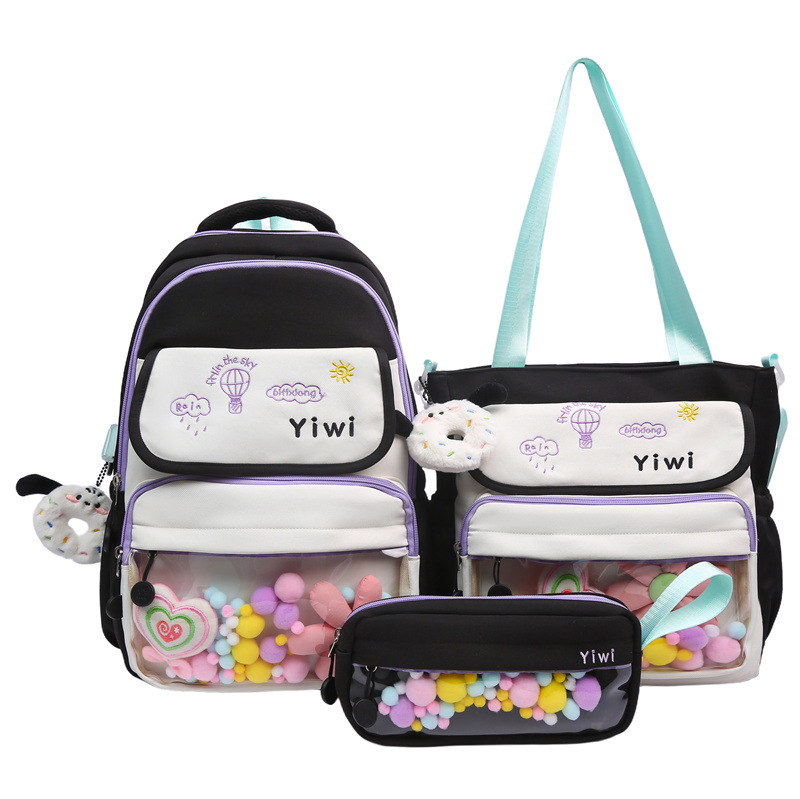The new high-quality Japanese-style ins color-blocking lightweight backpack is a fresh and sweet "Dopamine" pain-relieving bag Item Picture