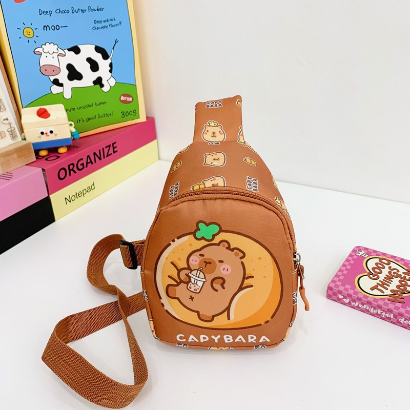 New cartoon and anime children's bags, Korean-style little girl chest bag, light and casual, single-shoulder cute crossbody bag for boys and girls details Picture