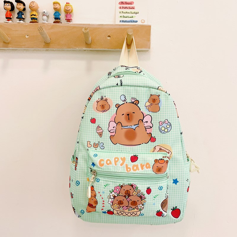 New 2024 large-capacity children's backpack featuring cartoon backpacks for boys and girls with leather print for kindergarten babies Specification drawing