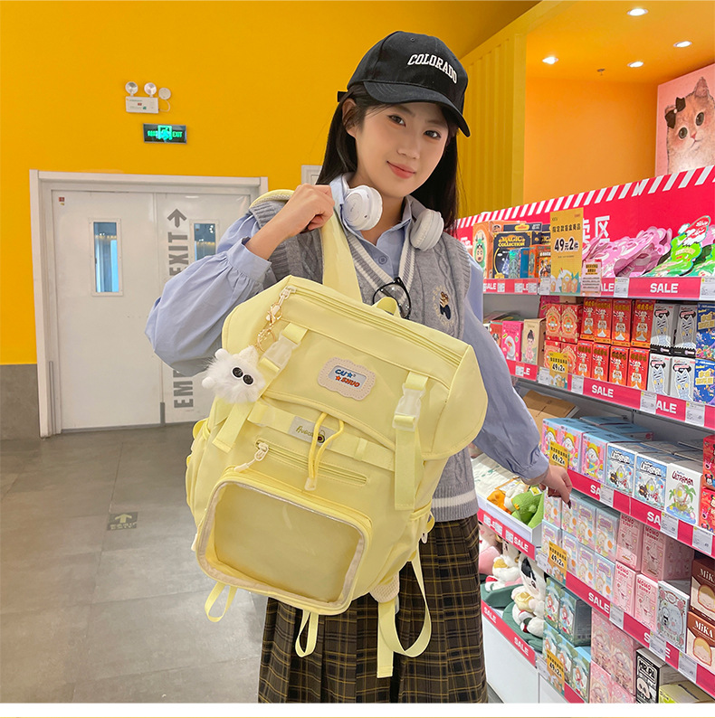 New ins pain bag, a backpack for primary school students, a Japanese-style schoolbag for junior high school students, and a backpack for girls and senior high school students with large capacity details Picture