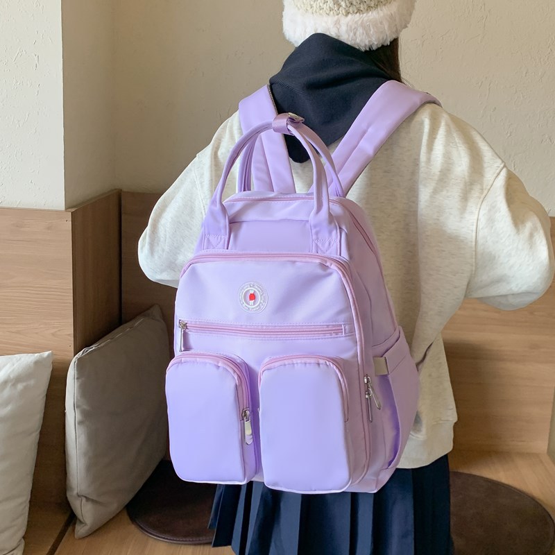 2025 New large-capacity multi-compartment schoolbag for junior and senior high school students, Korean style versatile backpack, casual and simple schoolbag full figure