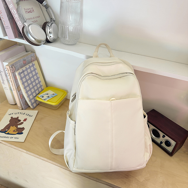 New Dopamine lightweight double-shoulder solid color backpack for female high school students, outdoor travel computer backpack for Spring 25 Specification drawing