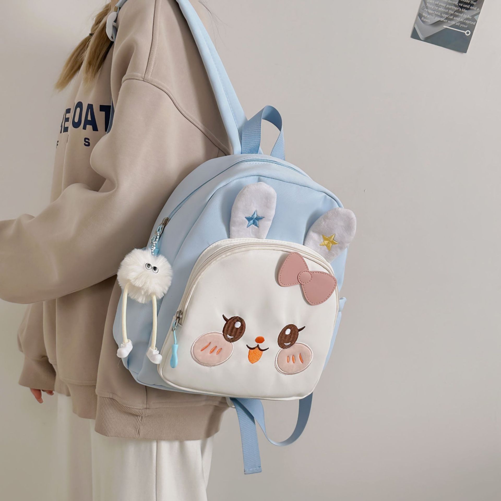 Korean-style children's bag, cute and cartoonish appearance level, adorable baby spring outing small backpack, soft and sticky kindergarten backpack details Picture