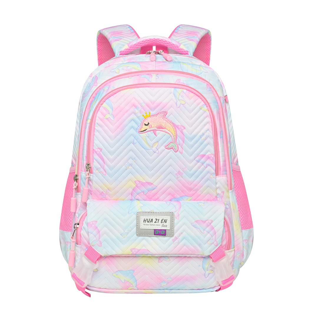 New primary school schoolbag, girl princess gradient large-capacity backpack, spine protection and burden reduction children's bag Application Scenario