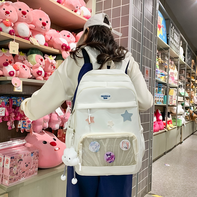 2025 New large-capacity multi-compartment Japanese backpack for grades 3-6, versatile, casual and niche shoulder bag details Picture