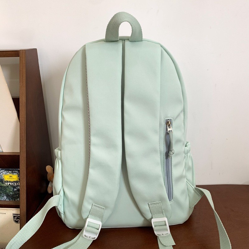 Forest-style ins style, high appearance level, large capacity solid color schoolbag, casual and versatile backpack, commuting, class and tutorial backpack Specification drawing