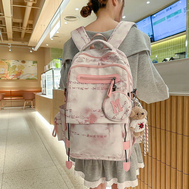 High-appearance-level schoolbag, large-capacity backpack for female junior high school students, backpack for female college students, high school casual computer travel bag details Picture