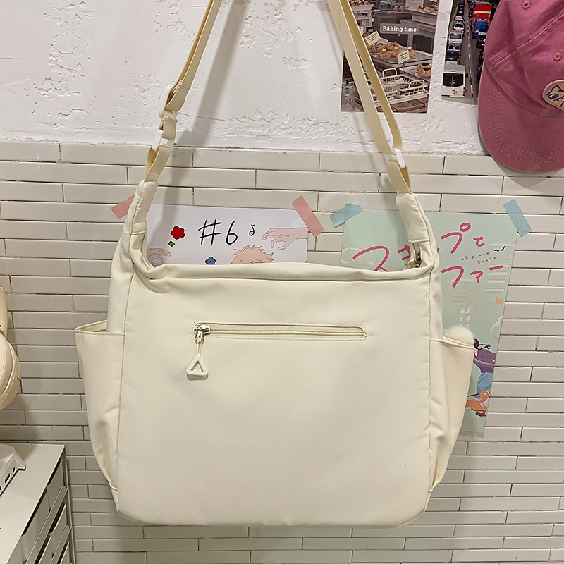 Large-capacity Japanese InS-style workwear, retro postman, student class single-shoulder backpack, high appearance level, trendy crossbody bag Specification drawing