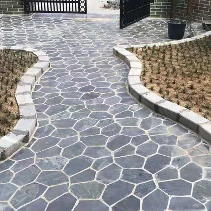 Irregular bluestone slabs with ice crack patterns, garden courtyards, squares, outdoor anti-slip crushed stone floor tiles, paving stones, cultural stones Specification drawing
