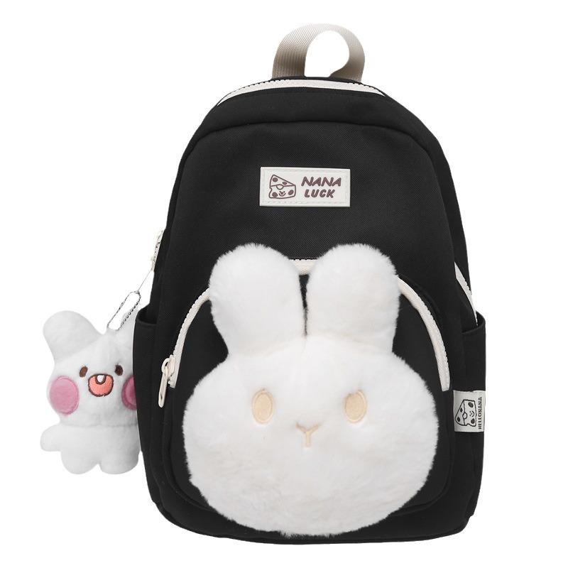 Cute little rabbit cartoon backpack, new outing doll small backpack, lightweight primary school student schoolbag for girls Item Picture