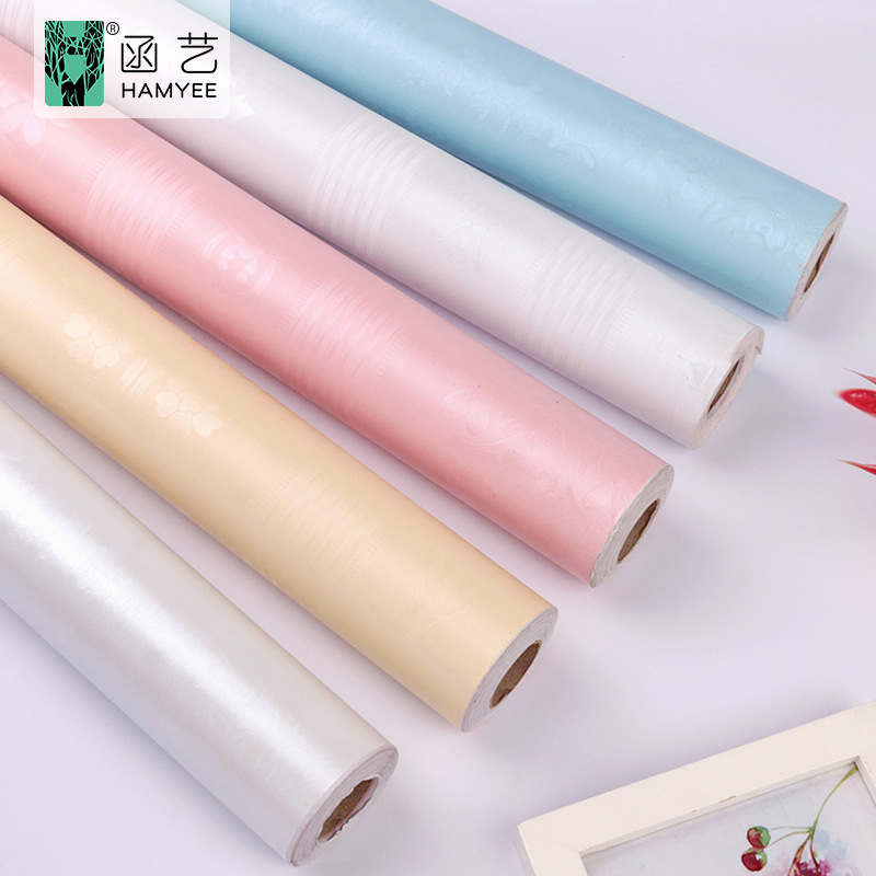 Self-adhesive wallpaper solid color pattern bedroom background wallpaper self-adhesive wholesale solid color wall fabric pvc wallpaper full figure