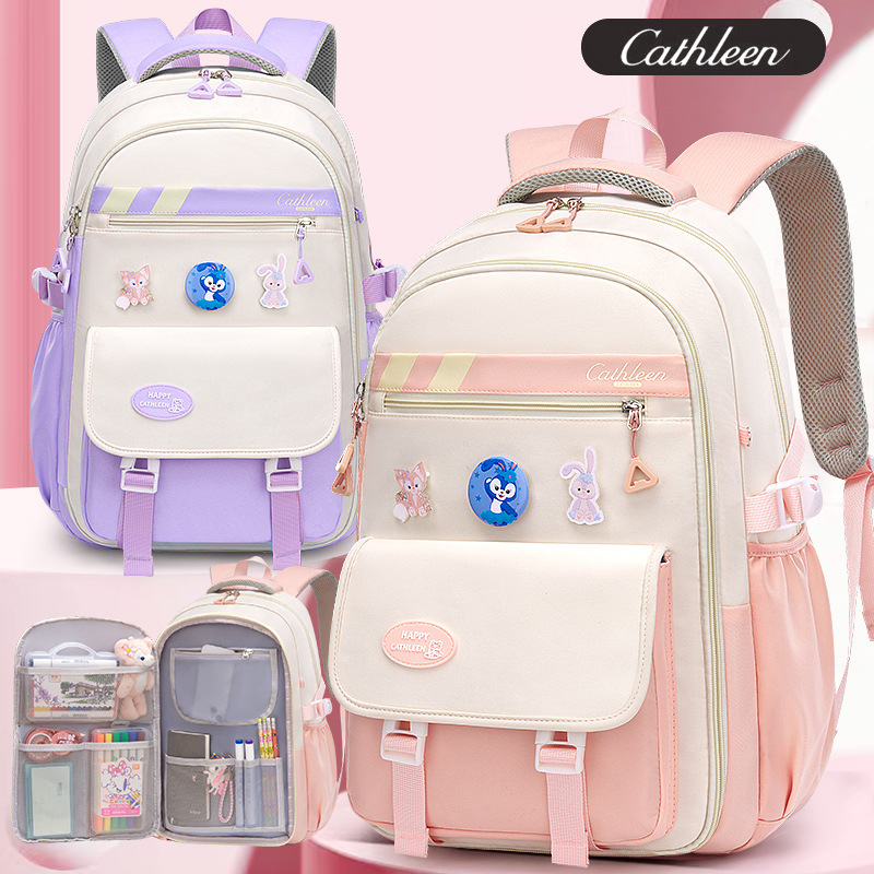 New schoolbag for primary school students to reduce burden and protect the spine, large-capacity backpack for junior high school and senior high school students in ins for sixth grade details Picture