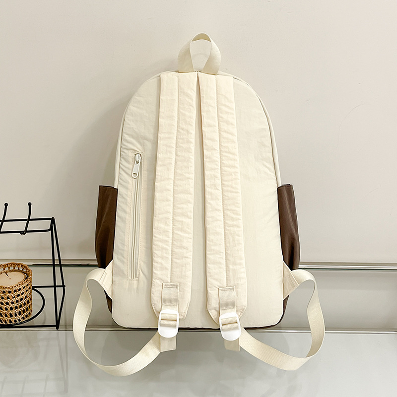 New minimalist Korean-style color-blocking schoolbag, lightweight travel and casual backpack, high appearance level, dirt-resistant and large-capacity single-shoulder bag Specification drawing