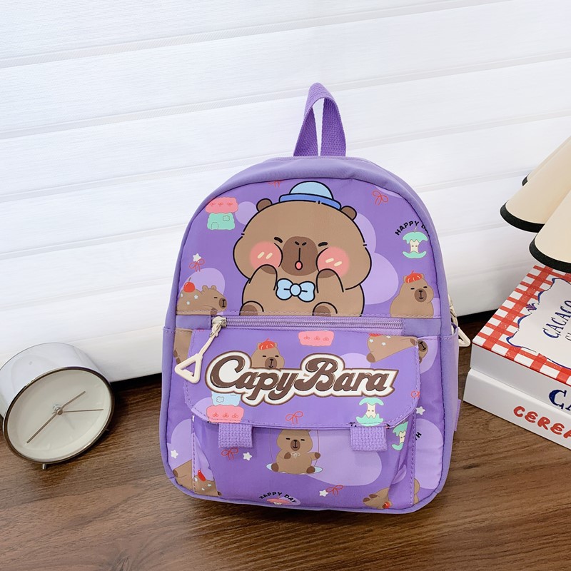 Korean version 2025 Summer new children's bag, cartoon and cute kindergarten backpack, Oxford cloth printed middle and small class schoolbag details Picture