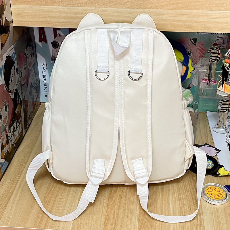 Japanese-style transparent school style large-capacity backpack, versatile for commuting, high appearance level, cute cat backpack, smudy pain bag Specification drawing