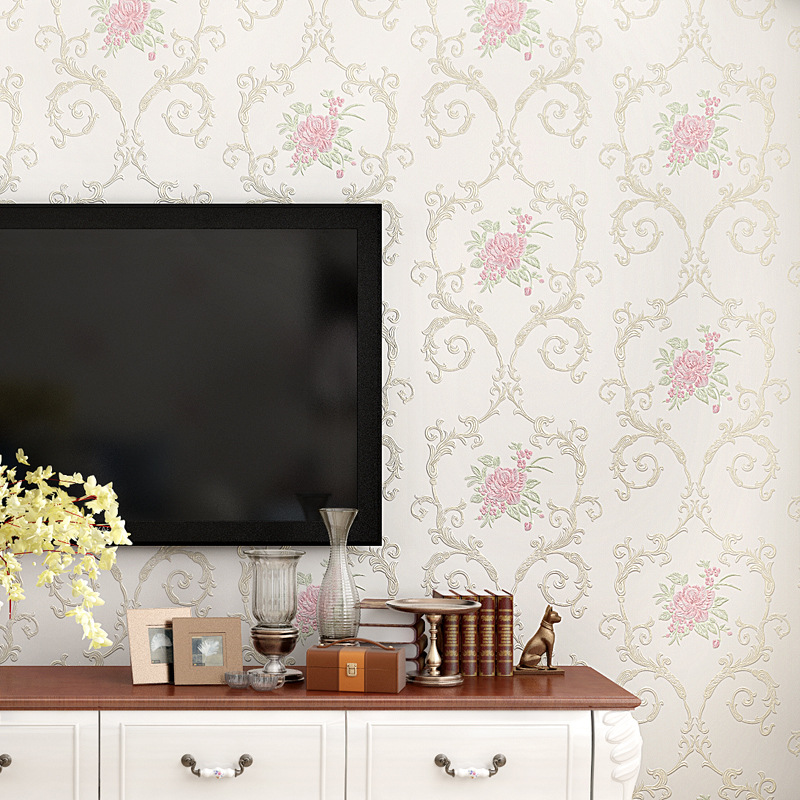 Self-adhesive wallpaper, European-style 3D stereoscopic precision pressed non-woven fabric thickened wallpaper, bedroom, living room, TV background wall stickers Specification drawing